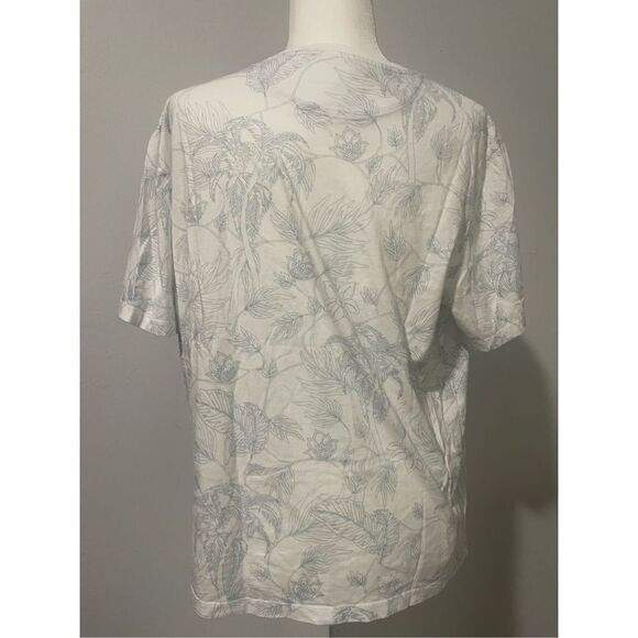 Ted Baker 6 tropical palm tree print blue white like an Xl - Picture 4 of 4